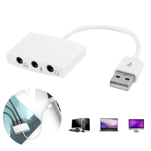 USB 2.0 Sound Card Adapter External 3D 7.1 Channel Converter For PC Laptop NEW - Afbeelding 5 van 12
