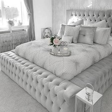 Image of Windsor Plush Velvet Upholstered Bed Frame – Double, King & Super King UK Handma