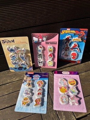 Radiergummi 6-teilig / Einschulung / Paw Patrol, Stitch, Spiderman, Hello Kitty