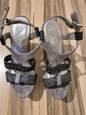 Bull Boxer Damen Schuhe Plateau Sandalen Pantolette  Keilsandalette Gr. 37 