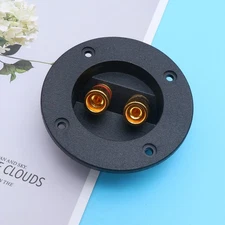 2Pcs Black Speaker Terminal Binding Post Round Cup Connectors for Subwoofers