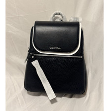 Calvin Klein Pebbled Black Backpack, Womens B...