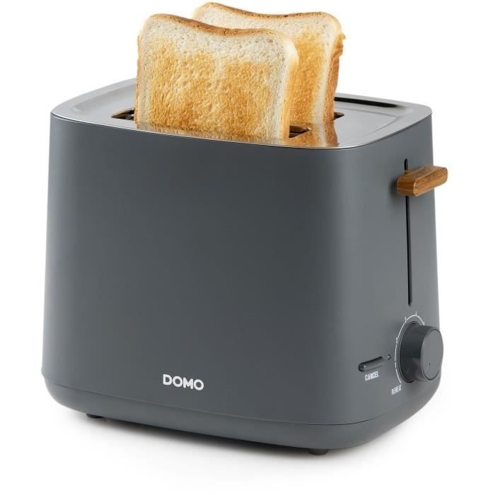 Grille-pain noir DOMO DO965T idéal pour le petit-déjeuner en famille
