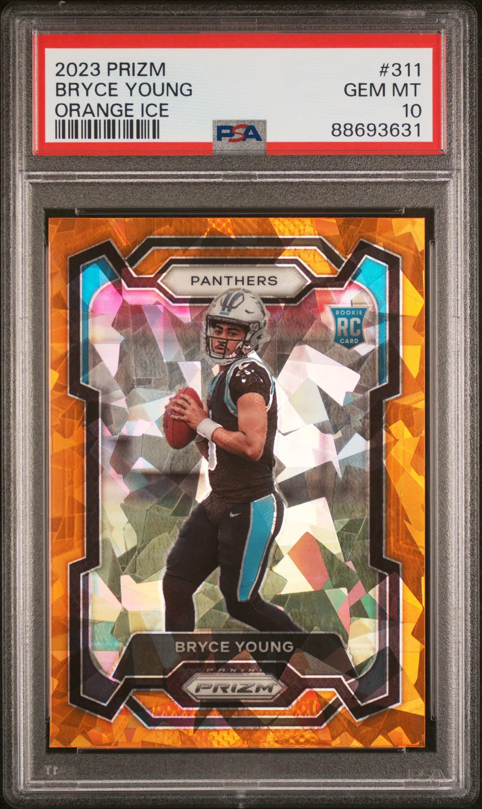 2023 Panini Prizm Bryce Young #311 PSA 10 Orange Ice Rookie SP Panthers RC