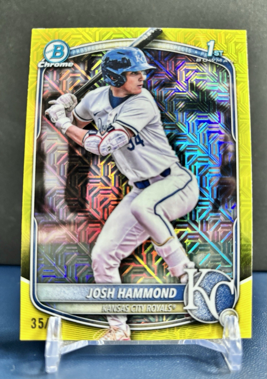 JOSH HAMMOND 2025 BOWMAN CHROME DRAFT 1ST YELLOW MEGA 35 /75 Royals