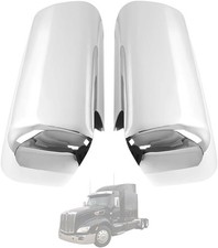 Chrome Door Mirror Cover One Pair Driver Passenger Side FIT Peterbilt 579 567