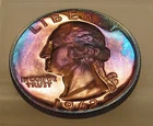 1962  Gem Proof Quarter 90% Silver MONSTER  RARE BLUE    TONING  #609 ~ 12