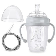 Weighted Straw Sippy Cup for 6 Month Old, Silicone Weighted Straw Cup Milk S...