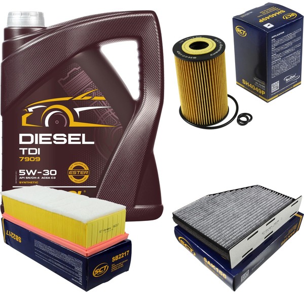 SCT Inspektionspaket 5L Mannol Diesel TDI 5W-30 FüR VW Touran 2.0-image