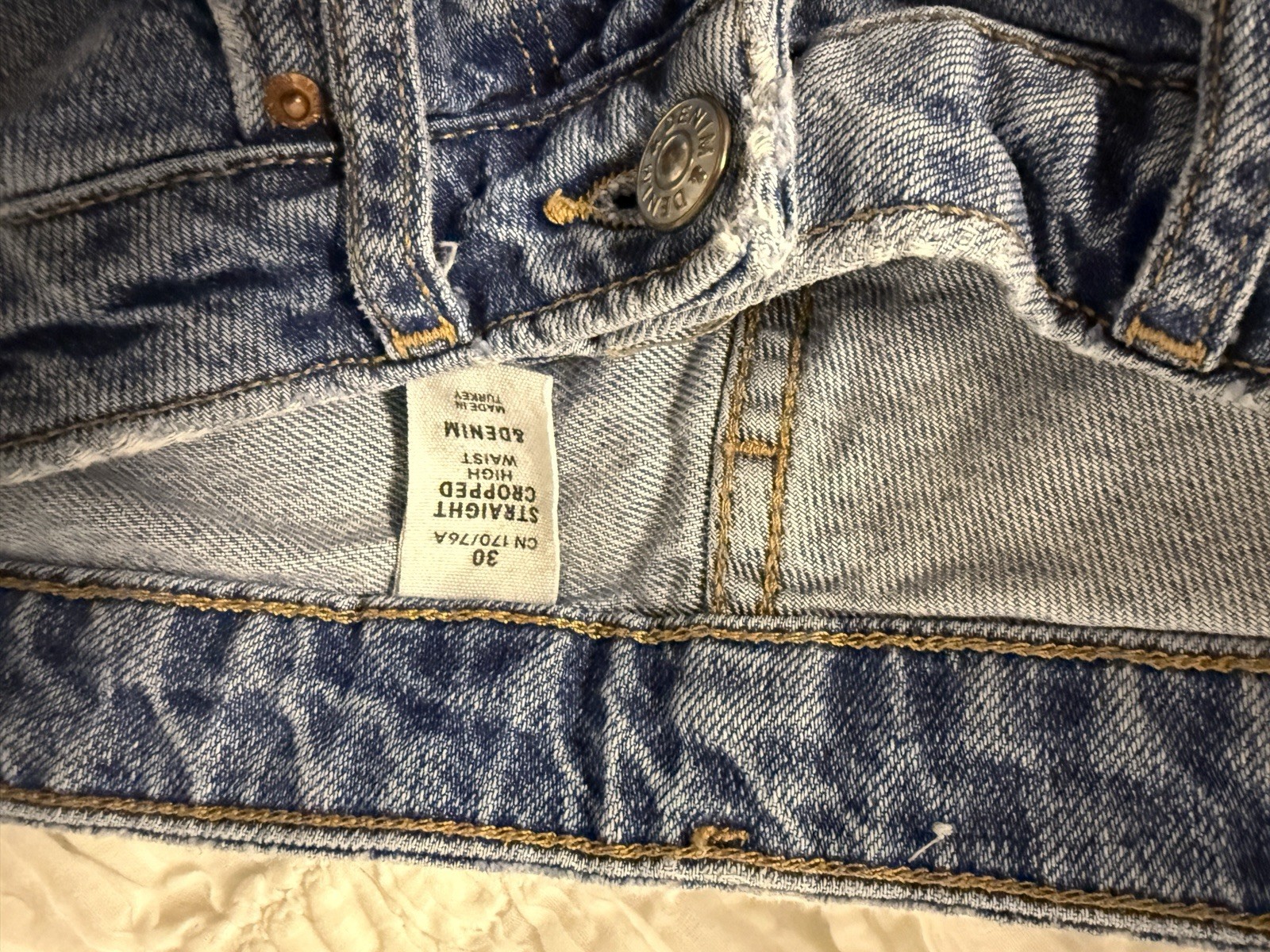 Blue Button 5-pocket Women