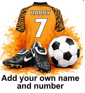 Hull Personalised Football Shirt Boots Self Adhesive Vinyl Sticker