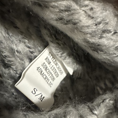 DREAMERS women size S/M gray open knit cowl neck fuzzy tunic sweater - Picture 5 of 5