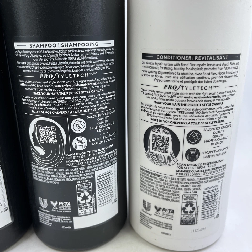 TRESemme Purple Blonde Ultra Violet Neutrlzier Shampoo 28 oz (2) Conditoner (1) - Image 4 of 4