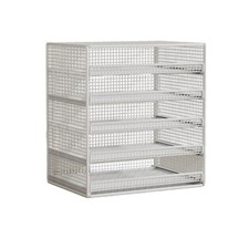 Schubladenregal, F&uuml;nf Ebenen, Ausziehbar, Wei&szlig;, 5-lagig