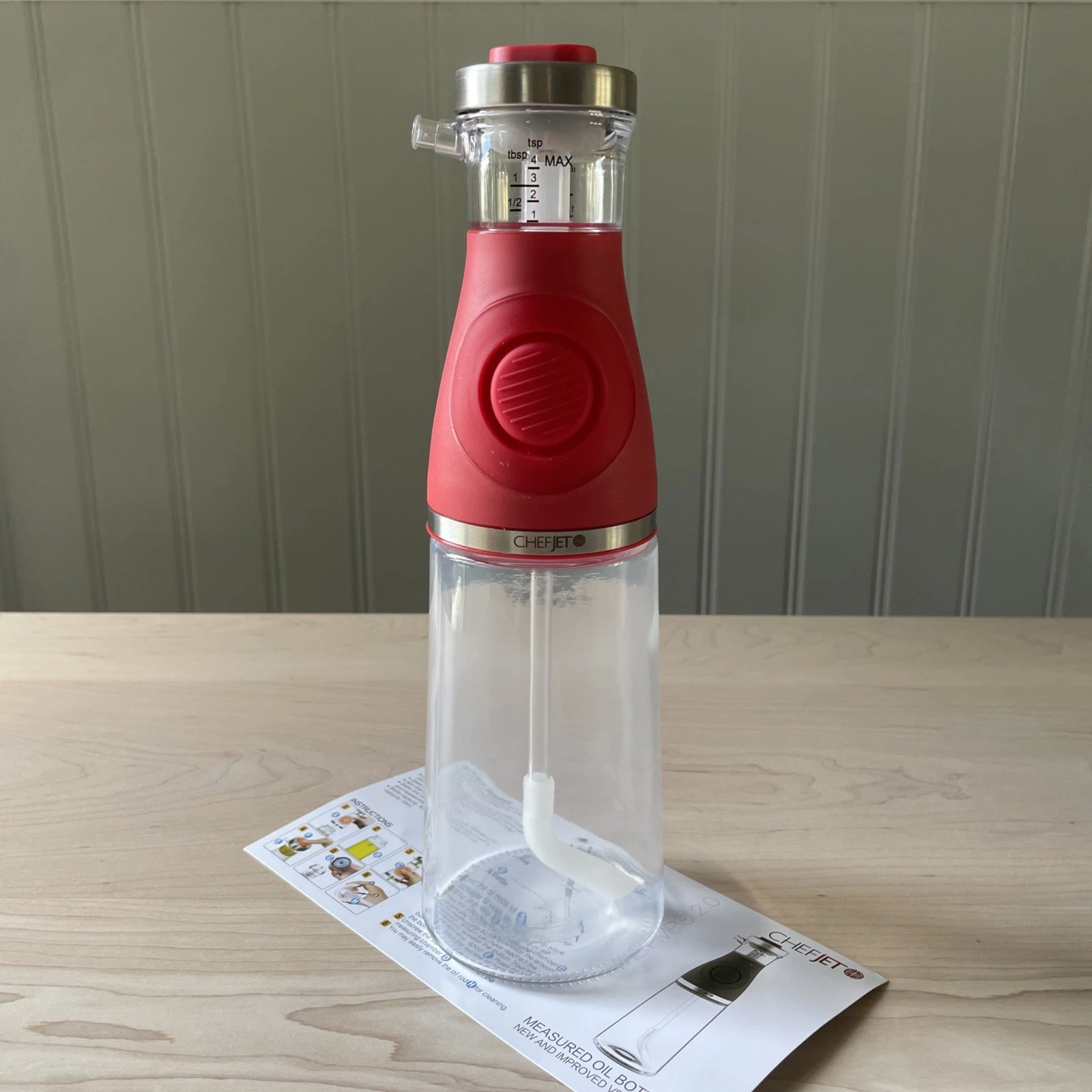 Chef Jet Perfect Oil & Vinegar Glass Dispenser, The PMP 2.0, 16.9 oz. Red, New
Opens in a new window