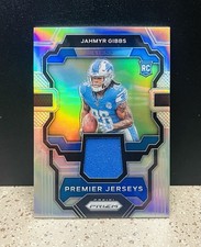 Jahmyr Gibbs 2023 Prizm Silver Prizm Jersey Patch RC Rookie Lions E80
