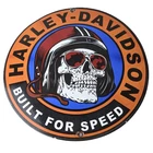 Vintage Harley Davidson Motorcycle Sign - Speed Built Gas Pump Porcelain Sign