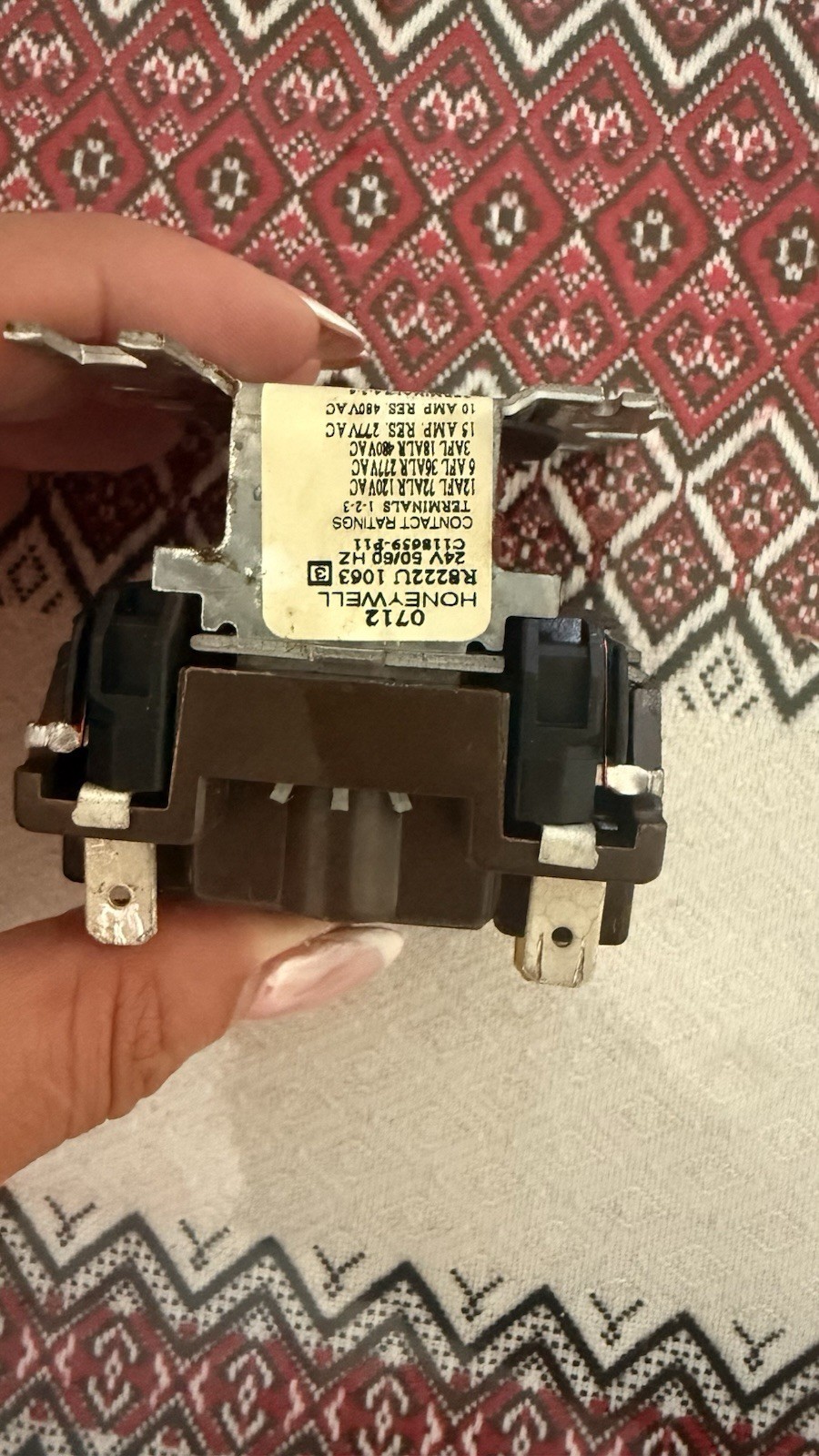 Honeywell R8222U1063 Fan Relay Contactor 24V 50/60Hz HVAC Furnace OEM