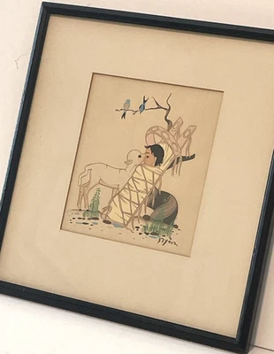 Original Beatien Yazz Aquarell, Navajo Künstler, 1928 - 2012 Indianer - Bild 1 von 4