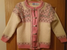 Siril Sweater NORWEGIAN WOOL CARDIGAN NORWAY SCANDINAVIAN Child's Size