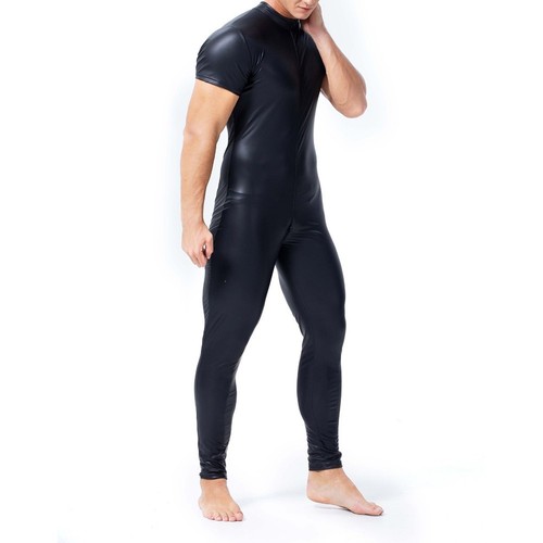 Body pour Homme Sexy Design Cuir avec Manches Courtes et Entrejambe Ouvert - Zdjęcie 11 z 72