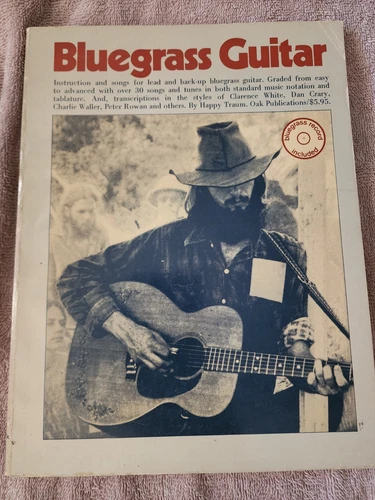 * Bluegrass Guitar Oak Publications Vintage 1974 Songbook With Record