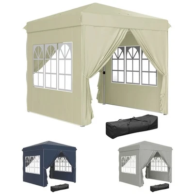 Outsunny Pavillon 2,5x2,5m wasserabweisend Stabil Winterfest Pop-up Faltpavillon