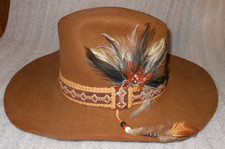 Vintage John B. Stetson 3x Beaver XXX Western Cowboy Hat Size 7 3/8 Brown