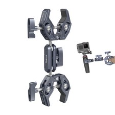 Camera Double Clamp Mount 360  Ball Head 14-60mm Aluminum Bicycle Motorcycle