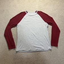 Lululemon Raglan Long Sleeve Shirt Men's Gray Burgundy