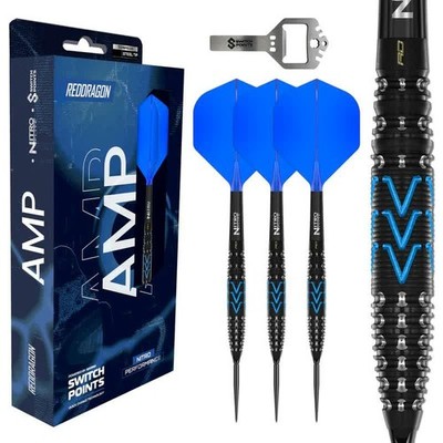 RED DRAGON AMP TORPEDO SWITCH POINTS 26 GRAM 90% TUNGSTEN STEEL TIP DARTS 3008