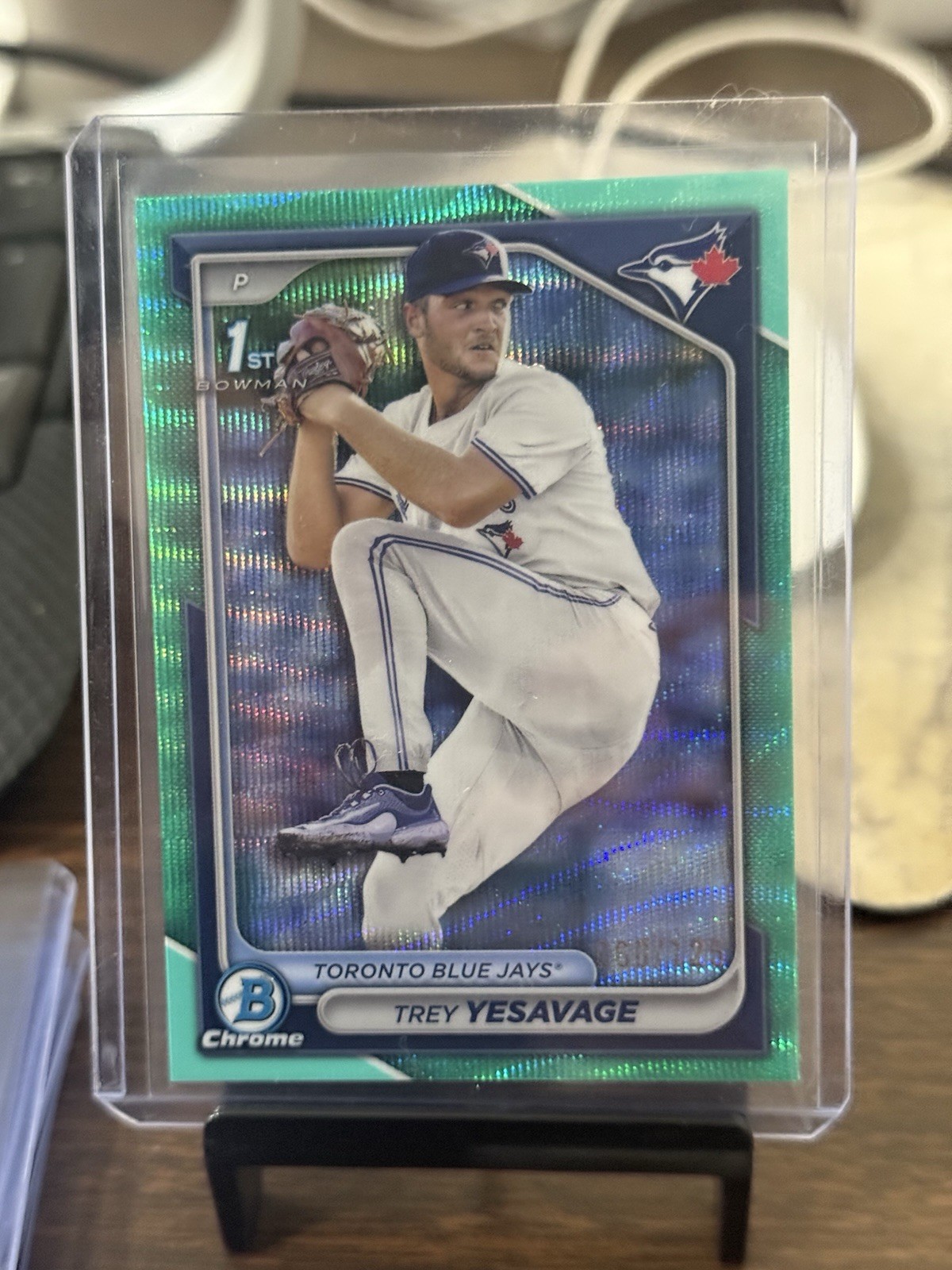 2024 Bowman Draft Chrome Trey Yesavage 1st Aqua Wave Refractor /125 - Toronto