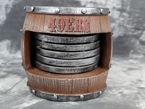 San Francisco 49ers Coasters Ceramic Beer Barrel Set of 5 - Picture 3 of 20