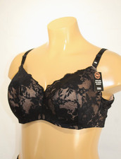 NEW Torrid Curve Black Lace Lightly Lined Full Coverage Balconette Size-46 D