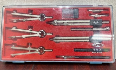 Vintage Alvin 503 Junior Drafting Tool Set Italy Architecture Mechanical