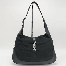 Gucci Jackie Leather Black Shoulder Hand Bag 001 3346 3444 Authentic