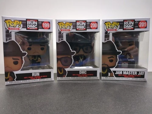 Funko Pop Rocks RUN DMC Complete Set of All 3 (199, 200, 201) Jam Master Jay