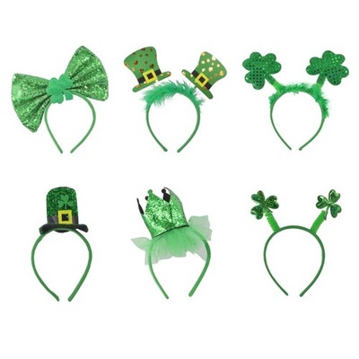 Patricks Day Headbands Shamrock Head Boppers Hats Green Irish Accessories