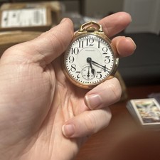 Reloj Bolsillo Waltham 21 Jewel Railroad Media Luna Raya