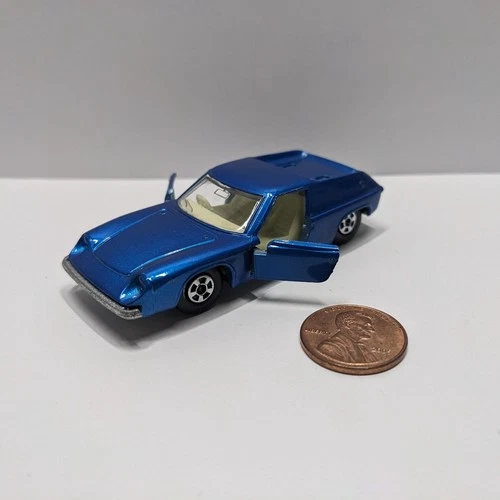 Lesney Matchbox Superfast #5 Blue LOTUS EUROPA w/ Thin Wheels & SUPERFAST Base