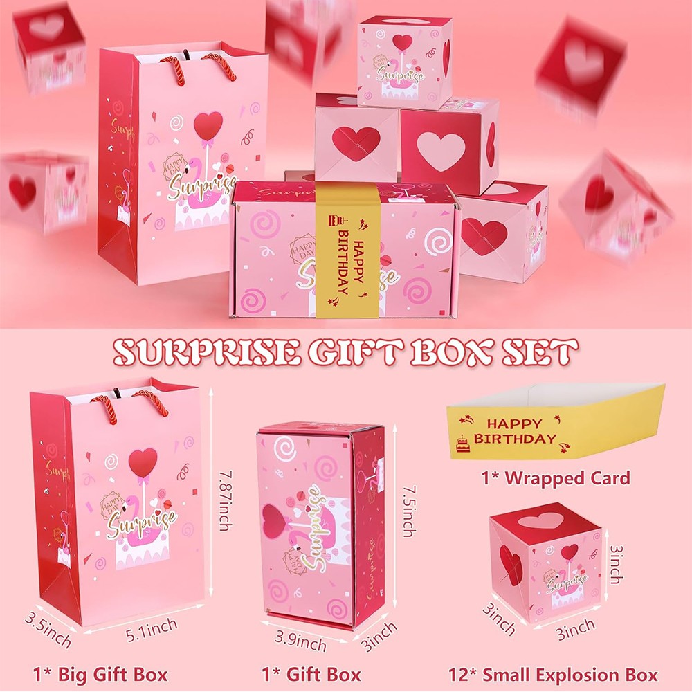 Surprise Gift Box Explosion Happy Birthday Exploding Gift Box for Women Men