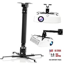 3-in-1 Projector Mount Wall/Ceiling Projection Bracket, Universal Height Black