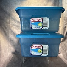 Vintage Sterilite Blue Caribbean Tint Plastic...