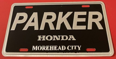 #ad Parker Honda Dealership Booster License Plate Morehead City North Carolina $34.99