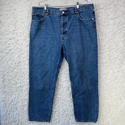 Everlane Relaxed Straight Fit Organic Cotton Jeans 33 Blue Minimalist Normcore