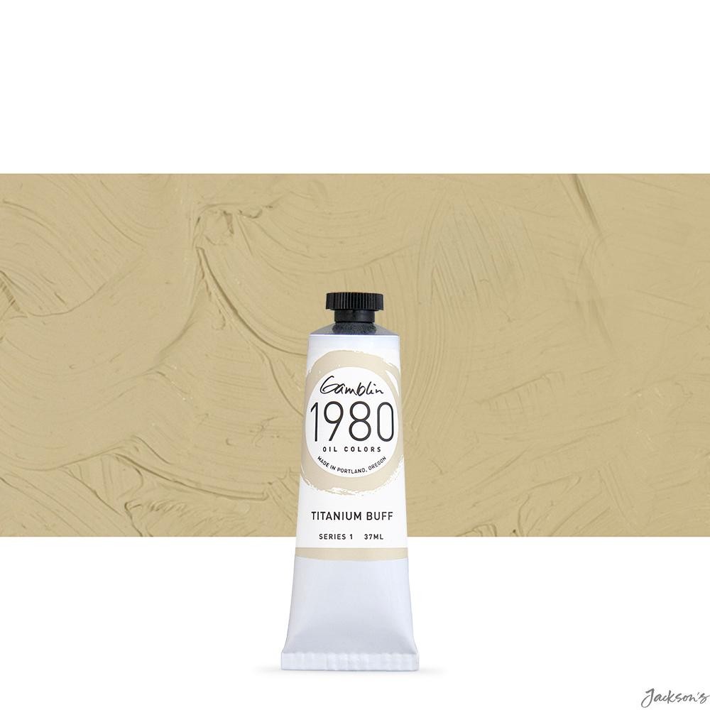 Gamblin 1980 Oil Paint Refined Linseed Oil 37ml Titanium Buff For Artists