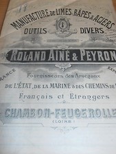 catalogue de limes - râpes - CHAMBON FEUGEROLLES LOIRE 42 année 1917 ( ref 82 )