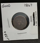 1867 INDIAN HEAD CENT - GOOD - 255