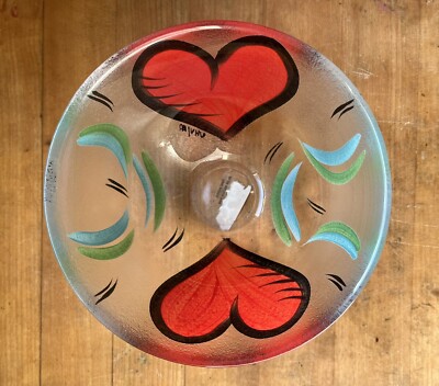 Mid Century Modern Ulrica Hydman Vallien Kosta Boda Hearts Bowl