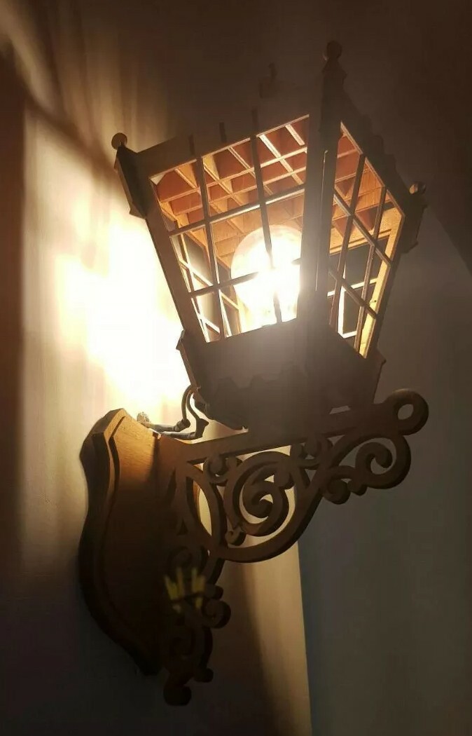 DIGITAL VECTOR FILE for CNC lazer, Wall wood lamp, wall wooden light fixture